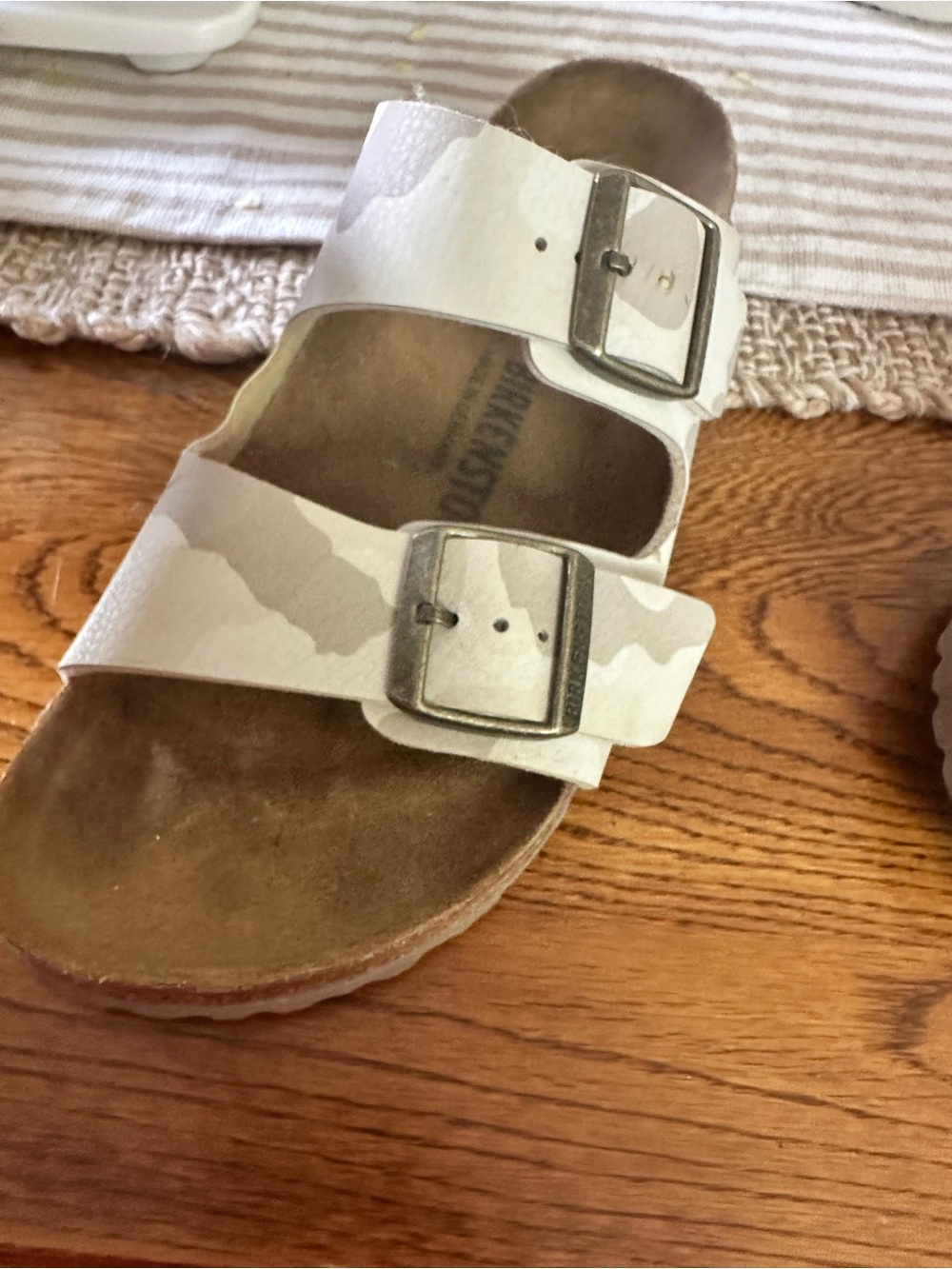 Birkenstock Beige Camo Double-Buckle Sandals - Picture 7 of 11